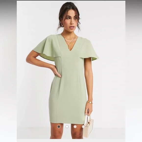 ASOS | Dresses | Asos Design Angel Sleeve V Neck Mini Shift Dress Sage Green | Poshmark ASOS | Dresses | Asos Design Angel Sleeve V Neck Mini Shift Dress Sage Green | Poshmark